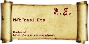 Ménesi Eta névjegykártya